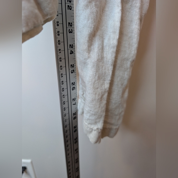 H&M Cream Relaxed Fit Women's XL 100% Linen Straight Leg Pant - Picture 13 of 14